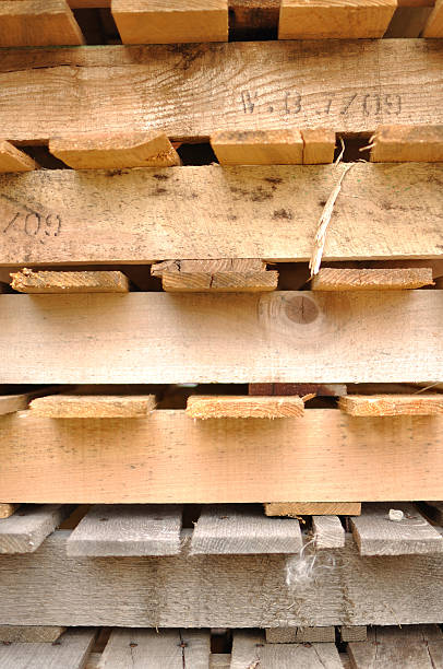 istock Wooden Pallets Stacked 133718499