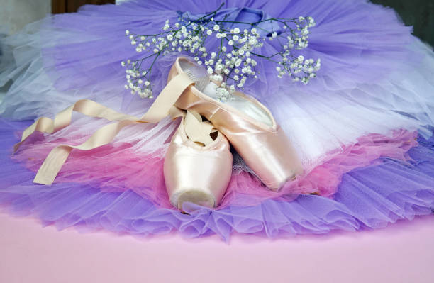 istock pointe shoes ballet multi-colored tutu with flowers 1337185059