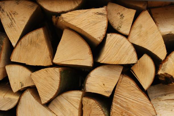 istock Wood chopped firewood close-up 1337185223