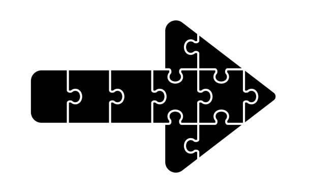 symbol durch kombination von puzzle zulassen - der nächste schritt stock-grafiken, -clipart, -cartoons und -symbole