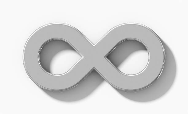 istock Infinity symbol 3d silver isolated orthogonal with shadow on white background 1337190353