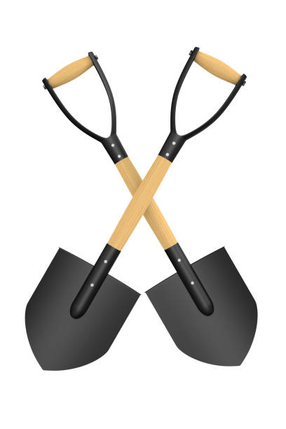 Rusty old shovel isolated on white background. Concept. tool work. equipment for construction or agriculture. Use a shovel to scoop up soil, rocks, sand, and other things.