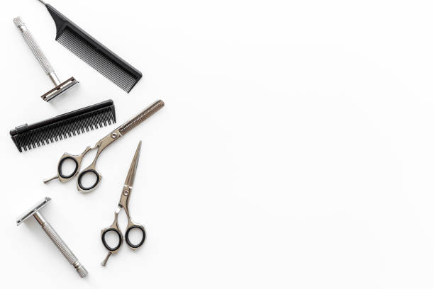 istock Professional hairdresser tools with barber scissors 1337190614