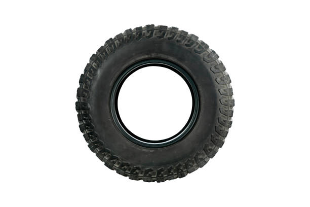 istock All terrain tire designed for use in all road conditions on white background. 1337191338