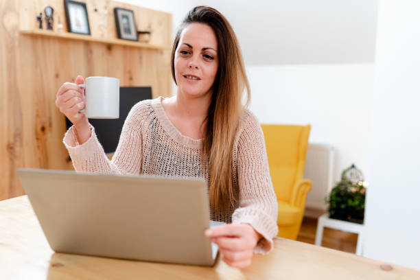 istock Browsing Chatting Social Media, Searching Watching Videos, Giving Lectures Lessons, Virtual Class Meeting, Remote Office Work, Computer Internet Presentation 1337192635