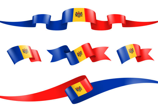 Moldova flag Ribbon Set - Vector Stock Illustration Moldova flag Ribbon Set - Vector Stock Illustration moldovan flag stock illustrations
