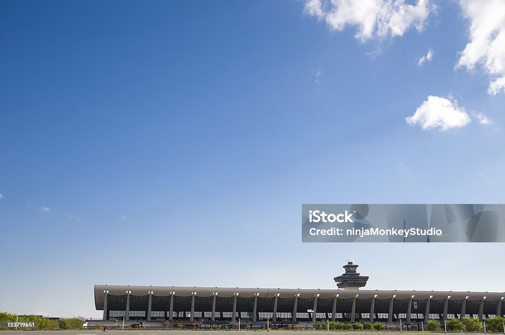 Dulles Airport A wide angle view of Dulles Airport in Virginia. Dulles International Airport Stock Photo