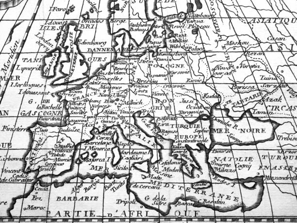 istock Antique world map, Europe. 1337197125