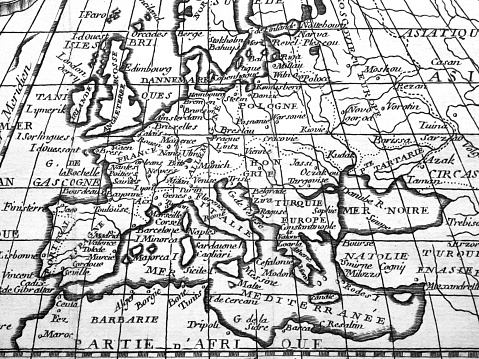 Victorian era map of Holland and Belgium originally published in 1880