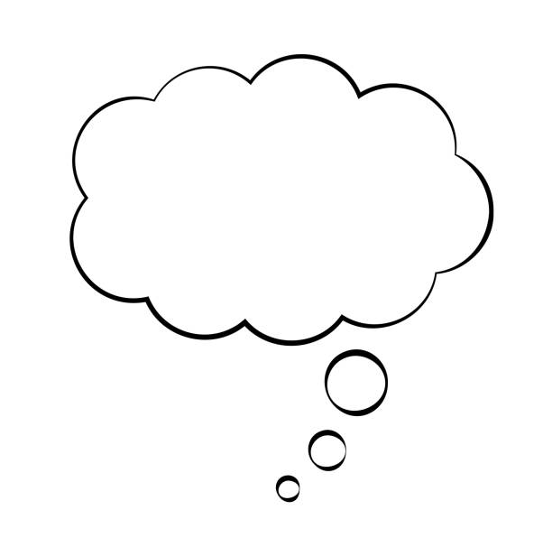 thoughts balloon thought bubble communication symbol design element thought bubble stock illustrations