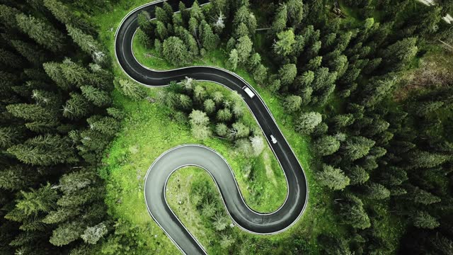 winding road in the dolomites