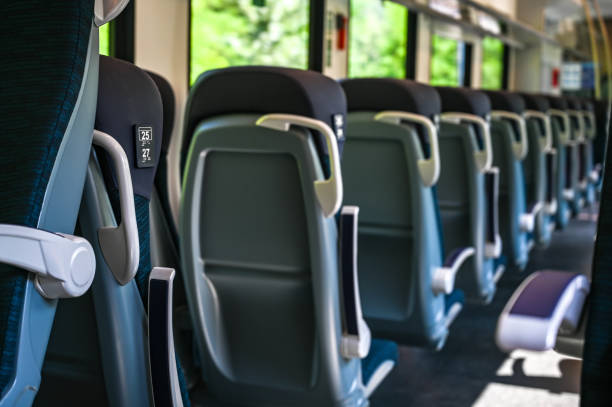 istock An empty new modern train on its way around Slovenia. 1337203076