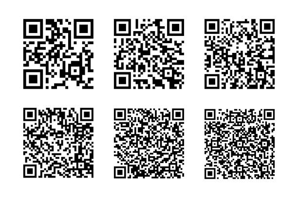ilustrații de stoc cu set de cod qr izolat pe fundal alb. vector - cod qr