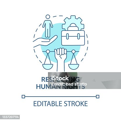 istock Respecting human rights blue concept icon 1337207114