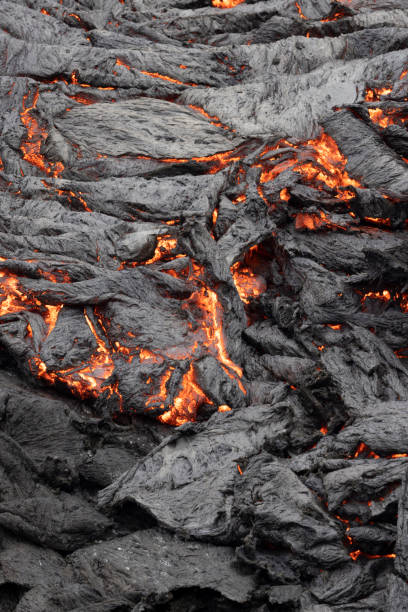 istock Volcano eruption and lava field 1337207911