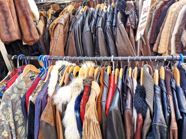 istock Clothing rail at market 1337208894