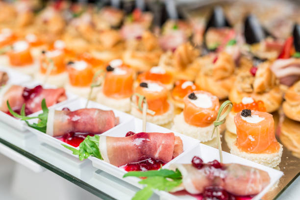 istock Gourmet appetizers: caviar, venison, tuna and salmon. 1337209112