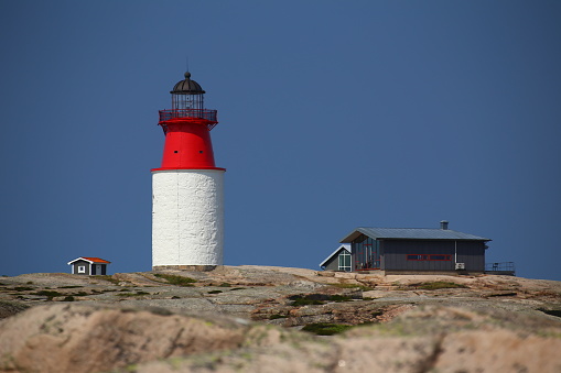 Lighthouse on the island Hallon near Smogen in Sweden.