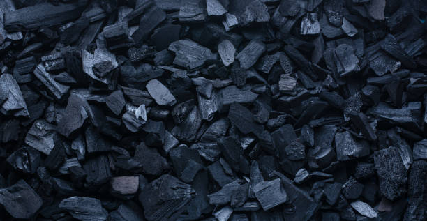 istock Natural black coals close up. Top view picture. 1337209296