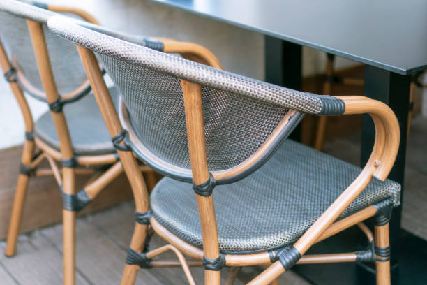 istock Comfortable wicker chair in a cafe 1337211800