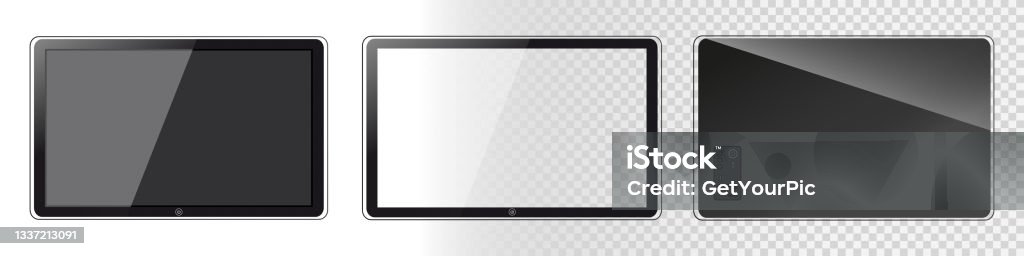 Tv File Front Modern Tv Screen Templates Front And Back Views Isolated On White And ...