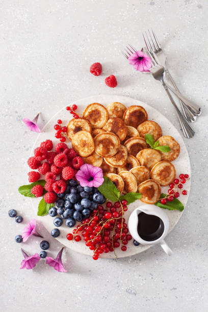 istock american mini pancake board with berries and maple syrup 1337213315