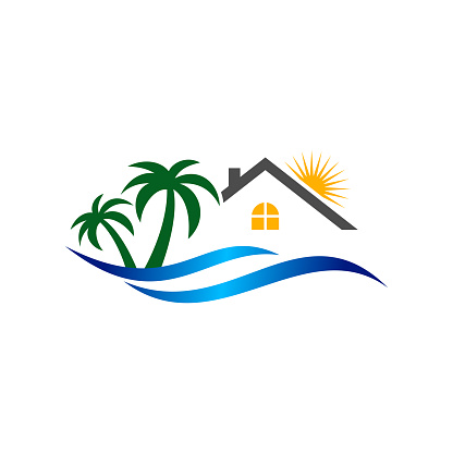 Real Estate and Beach Logo Template
