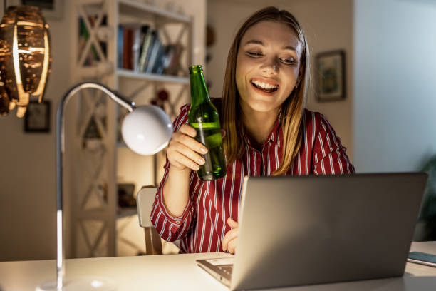 istock Online party on a video call 1337214898
