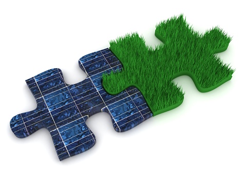Solar panel renewable energy puzzle environment green