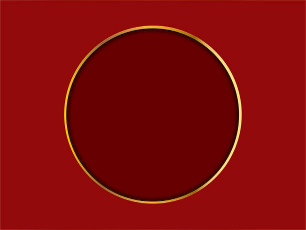 istock Golden banner. Exclusive red wallpaper design for poster, brochure, presentation, website etc. - Vector EPS 1337219085