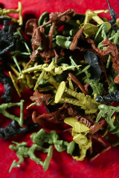 istock Metaphor of dead plastic toy war soldiers 1337223334