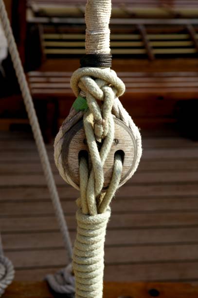 istock Sailboat wooden marine rigs and ropes 1337224229