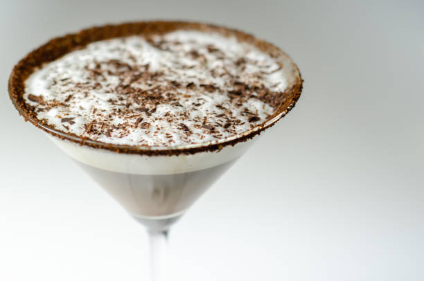 istock Alcoholic coffee cocktail with a nutty note and fluffy milk foam, 1337224240