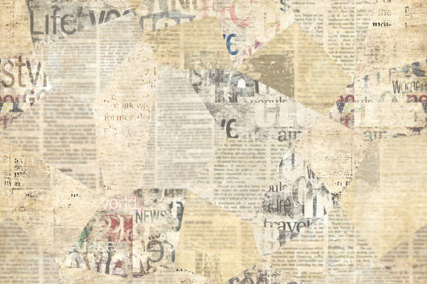 stockillustraties, clipart, cartoons en iconen met newspaper paper grunge vintage old aged texture background - antiek ouderwets