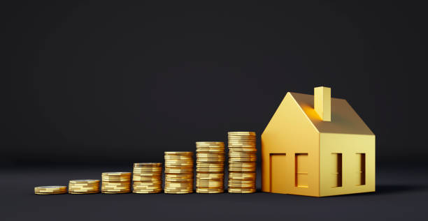 istock Golden Toy House - Savings 1337229668