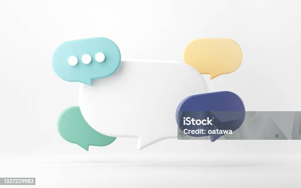 Bubble Talk Or Comment Sign Symbol On Yellow Background Stock Photo - Download Image Now