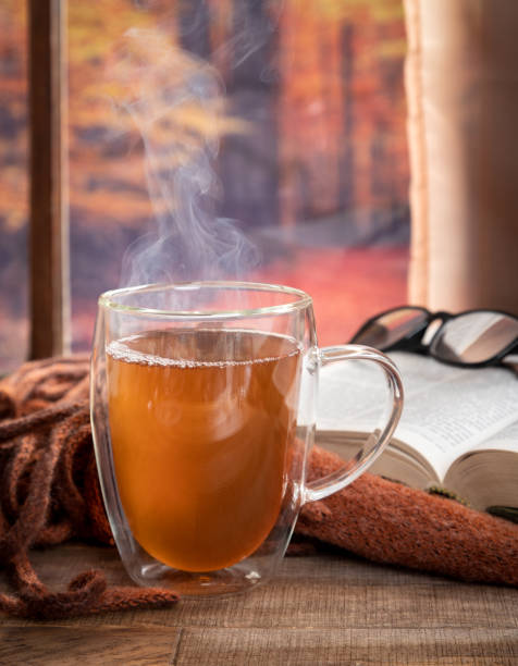 istock Cup of steaming hot tea 1337234368