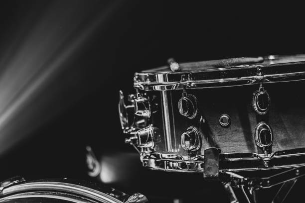 istock Snare on a black background, musical instrument, musical concept. 1337237130