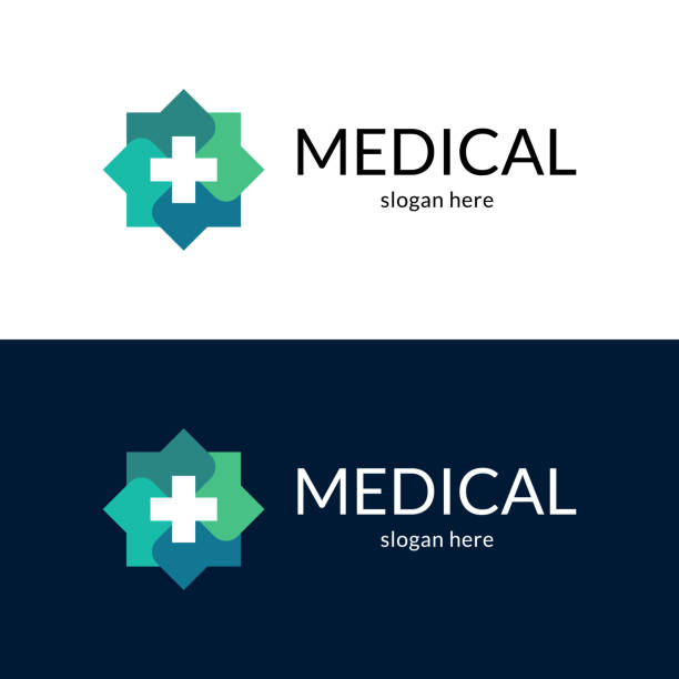 ilustraciones, imágenes clip art, dibujos animados e iconos de stock de hermoso logotipo médico - medical logos