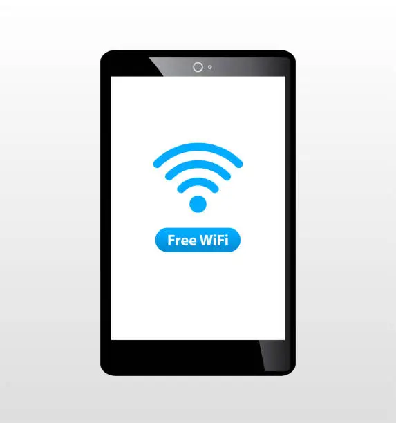 Vector illustration of free wifi phone