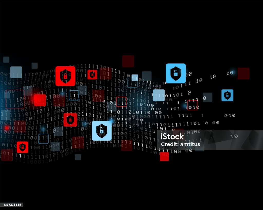 Secure Binary Stock Illustration - Download Image Now - Security ...