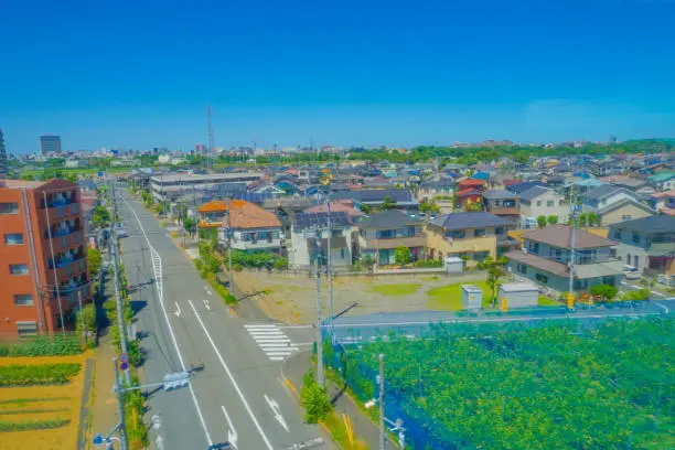 Photo of Hino City skyline and the blue sky