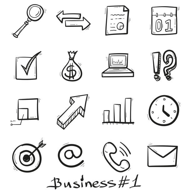 istock Business set icons hand drawn in doodle style isolated 1337240331