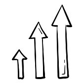 istock hand drawn arrow, growth, graph, finance icon in doodle style isolated 1337240372