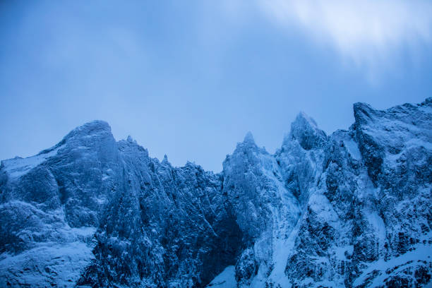 Looking up at the Troll Wall mountain ridge in Norway