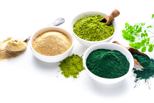 istock Nutritional supplements: spirulina, maca and moringa 1337251252