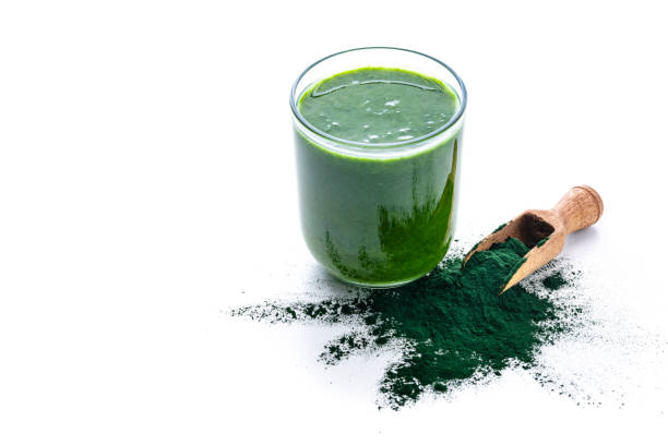 istock Spirulina smoothie isolated on white background 1337251255