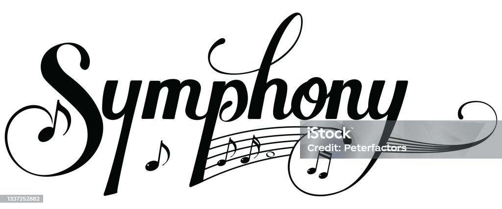 Symphonies Writing Symphony Custom Calligraphy Text Stock Illustration - Download Image ...