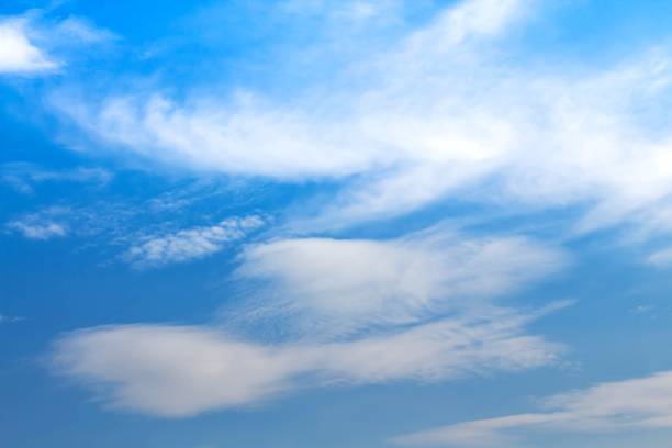 Blue sky with white clouds on a clear day. stock photo