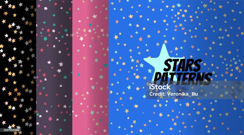 Star Pattern Colour In Star Pattern Set 4 Different Color Options Vector Illustration Texture ...